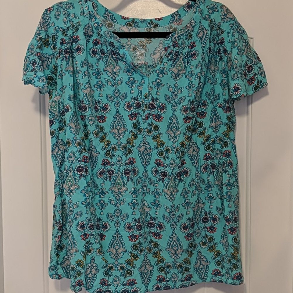 Short Sleeve Patterned Top